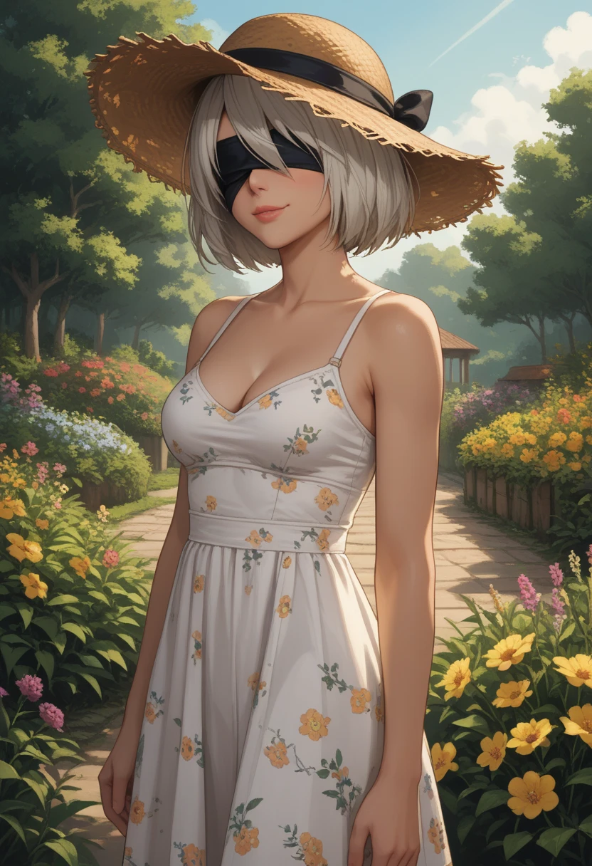 a girl dressed as a white-spotted dragonfly, beautiful detailed eyes, beautiful detailed lips, extremely detailed eyes and face, longeyelashes, straw hat, in beautiful nature, summer sunshine, cute pose, photorealistic, 4k, highres, masterpiece, ultra-detailed, realistic, vivid colors, studio lighting, physically-based rendering, professional