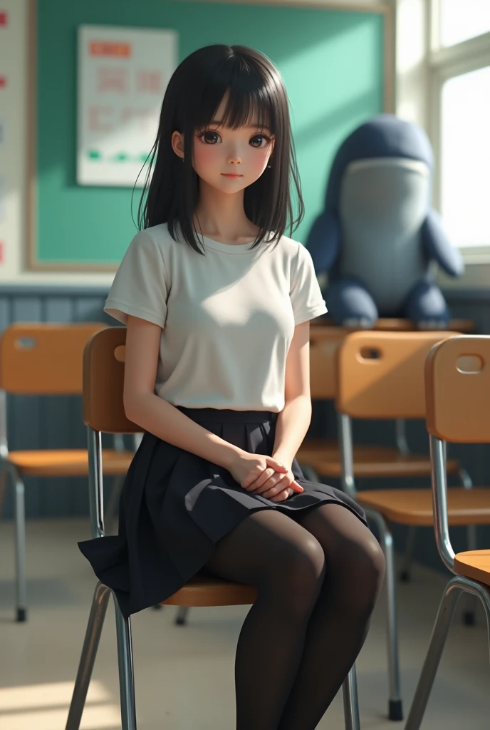 Human body, small breasts, sitting on stool, R18, gray hair, loli, natural lighting, photography 400 ISO film grain 30mm lens RAW aperture f1.8