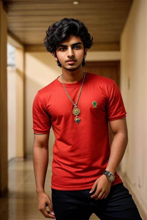 A 20 years old Indian boy wearing red t shirt , he is handsome , fair skintoned
Different Cartoon style