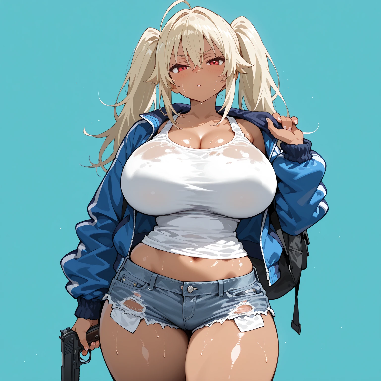a 20 yo woman、(​masterpiece:1.4)、(in 8K、realisitic、Raw photo、top-quality:1.4)、(Real Face:1.4)、(real looking skin:1.3)、超A high resolution、A hyper-realistic、Black eyes、Blonde longhair、print t-shirt、Black pants、caps、(huge-breasted:1.5)、Blushing、alluring face、Embarrassed look、Back alley、Standing against the wall