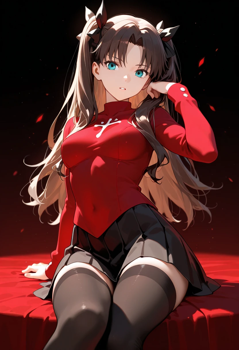 anime girl in red shirt and black tie posing for a picture, by Yang J, extremely detailed artgerm, rin tohsaka, artgerm jsc, artwork in the style of guweiz, beautiful digital artwork, artgerm. high detail, range murata and artgerm, style artgerm, ig model | artgerm