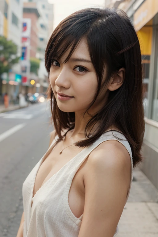 (realistic, photo-realistic:1.37),(8k, RAW photo, best quality, masterpiece:1.2), cute, ultra-detailed,heart-shaped pupils,physically-based rendering, ultra high res, kodakvision color, shot on Arricam LT Camera, bokeh, sharp focus,
looking at viewer,photorealistic,realistic, solo, photorealistic, best quality,extremely detailed face,extremely detailed eyes and face, beautiful detailed eyes,absurdres, incredibly absurdres,haunting smile,Messy hair, floating hair, ,
