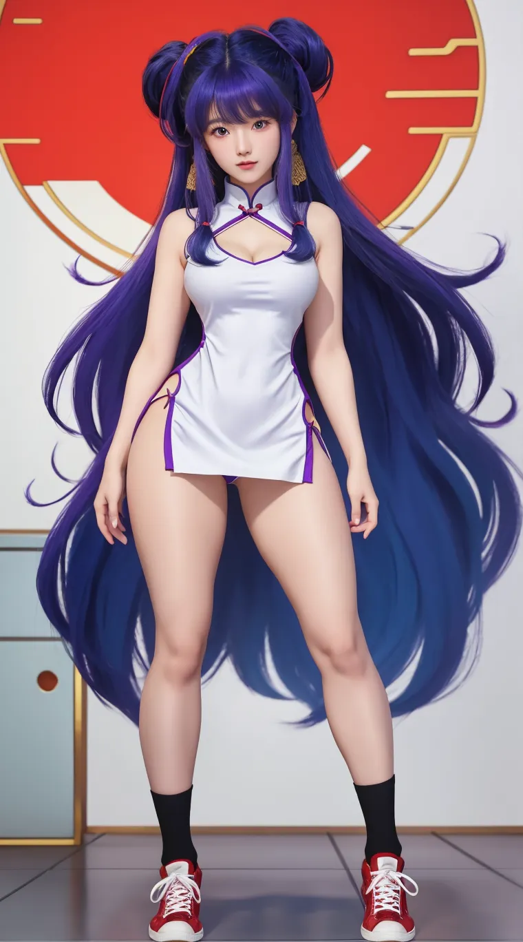 anime character of a woman in a short dress with a long hair, Hestia from Danmachi, anime girl named Hestia, female anime character, Hestia Danmachi anime, Blue bows, blue bow tie, bare legs, no shoes, feet, waving, anime woman fullbody art, female action anime girl, anime full body illustration, twintails white gloves, official art, anime character, black hair and a perfect body, bikini model, sexy look, perfect body and face, sexy girl, instagram model, perfect face and body, nsfw, buxom chested, large breasts size, with large breasts, stunning, large breasts, big breasts!, nsfw, slipping out of top, areola, areola slip, visible areola, NSFW, nsfw, big breasts!, with large breasts, nsfw huge breasts, with a large breasts, big breasts, no shoes, bare feet, toes, feet, bare legs
