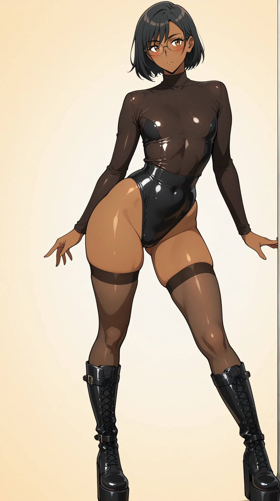 Noir (nod) Very Very Big tits hot breasts big saggy breasts wearing a black swimsuit goth skin black full body