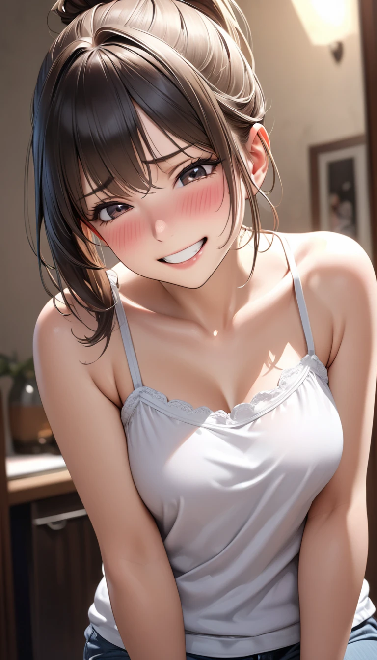 ((32k, RAW photo, highest quality, tabletop: 1.45), (realistic anime quality), photon mapping, physically based rendering, rich details, (amazingly best quality anime), (detailed eyes), high quality photo, high resolution, 1080p, NSFW-14, uncensored, ),
Radio City, beach, daytime, professional lighting,
(clear face), (detailed face description), (detailed hand description), (front view, from below), realistic, light and shadow,
(1girl, full nude), 1 girl, cute, smiling, happy, shy pose: 1.2, gradient black hair, short curly hair, handsome, girl, (cowboy shot: 1.3), double,
(sitting, squatting, legs wide open, on desk),
(pussy, realistic, detailed), (big ass: 1.0, wide hips: 0.8), (big tits: 1.8, small nipples, small areola, realistic), front view, thin collarbone, nude, legs, nude,
obscene exposure, (emphasis on beauty of skin texture: 1.1), (camel toe, realistic pussy, pubic hair: 0.1), ((naked)), score_9, score_8_up, score_7_up, source_6_up,