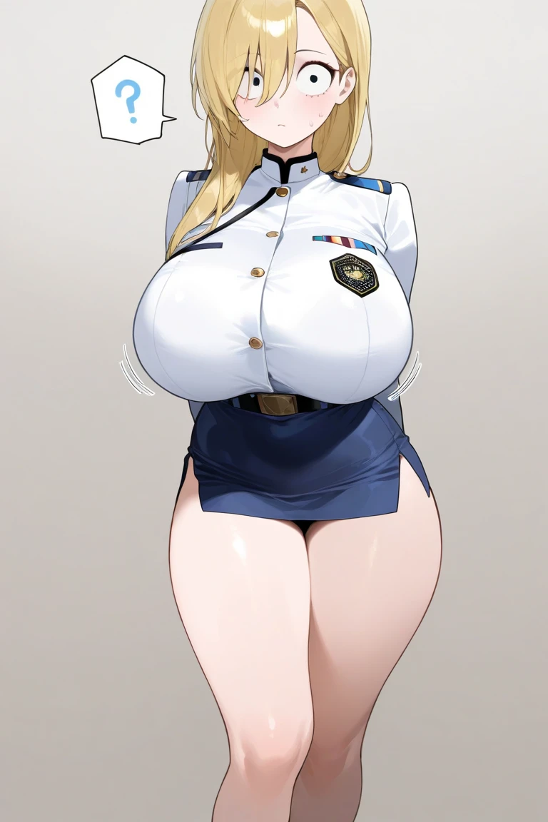 (masterpiece, best quality:1.2), 1girl, solo,dark skin,sweating skin,open pose,police uniform