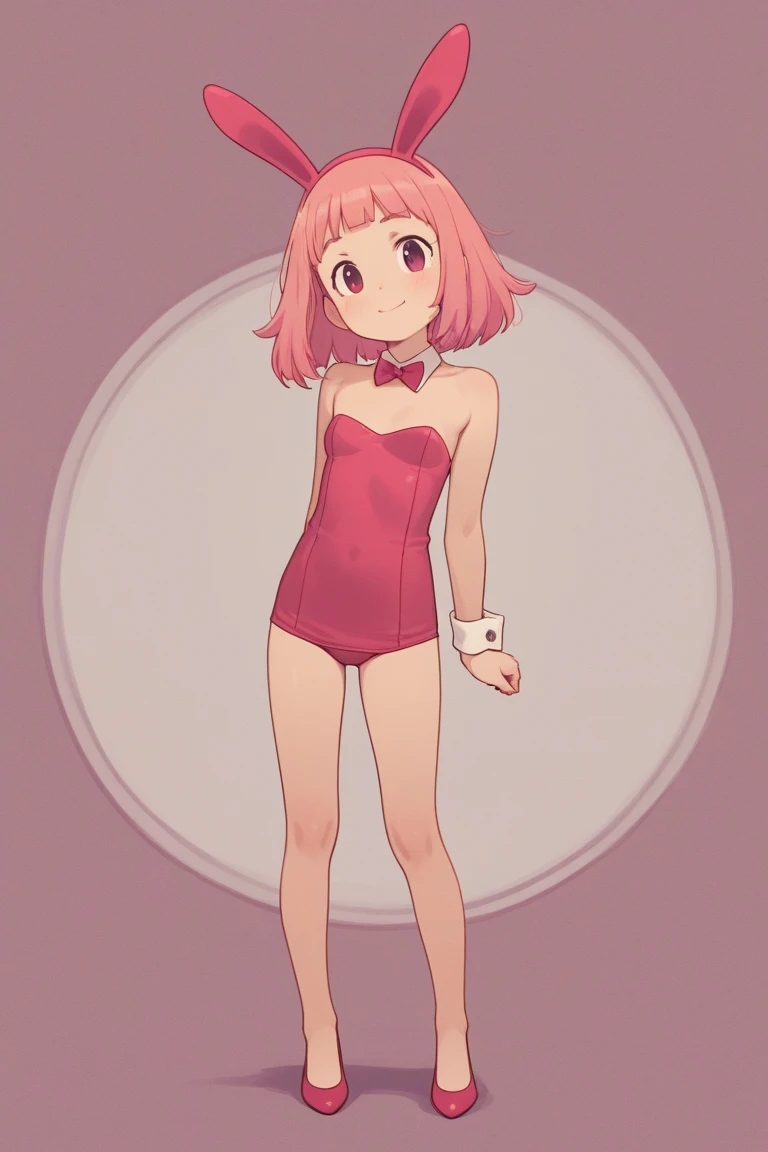 1girl, small breast, bunny suit playboy, standing, cheerful pose, fullbody, standing, blank background, masterpiece, best quality,