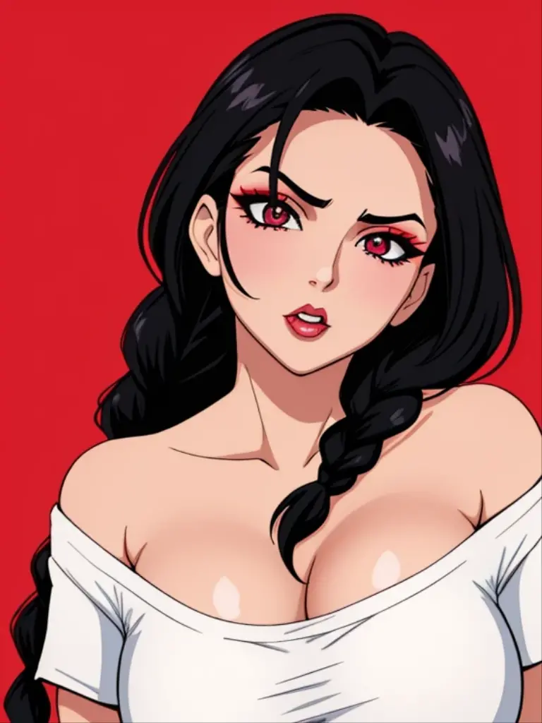 Boa Hancock from One Piece but she has a really huge chest