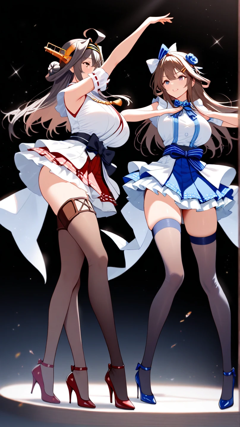 Punching between a tall blond guy with blue eyes wearing a chic white outfit and a girl with black hair, and brown eyes wearing red clothes.