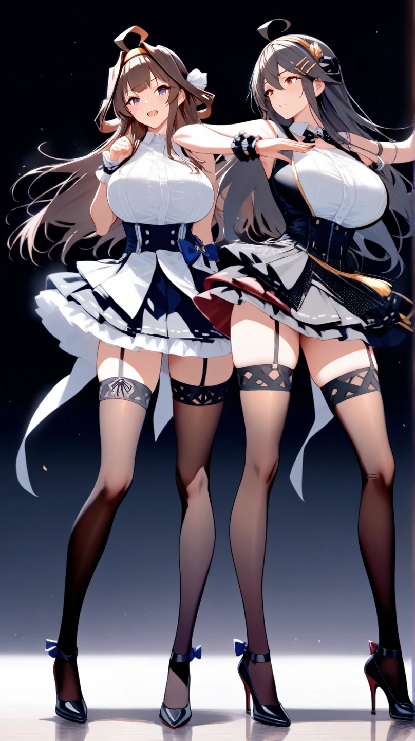 (A girl in her twenties with dog ears),Cheerfulness,(Charmed:0.2),Highest quality,masterpiece,The ultimate solution、Perfect body,Twin tails brown hair,Jewel-like eyes,((白色マイクロbikini水着)),(Beautiful costumes),bikini, Black Stockings,Long legs
