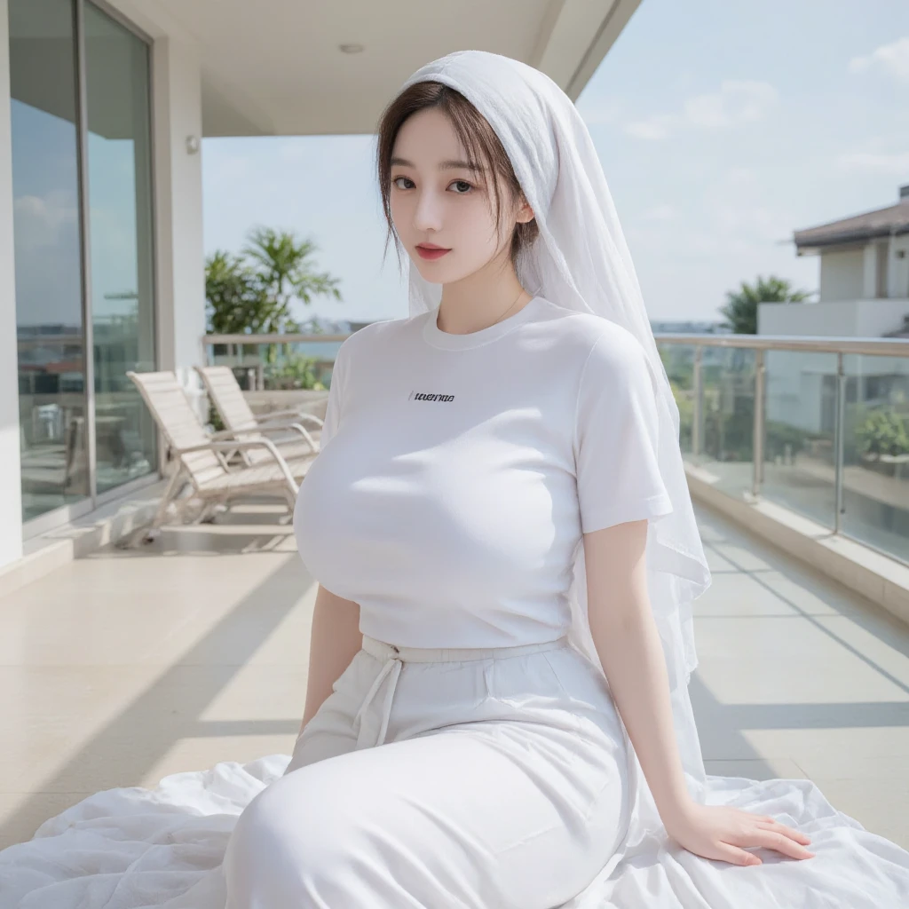 The woman is fair and plump、Brocade jade hairpin、Flower-eyed fox、A fat woman,The whole person looks full of mature charm,Like a branch of osmanthus in full bloom,Exudes a rich aroma, hijab