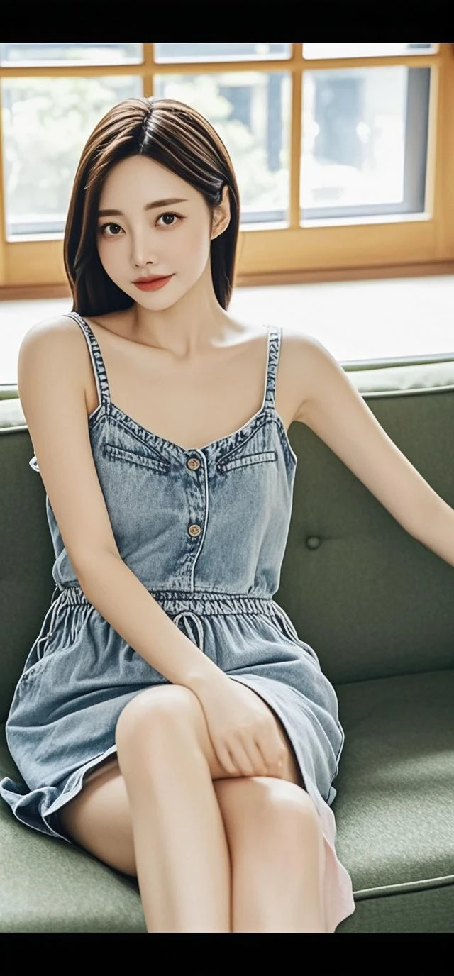 (top-quality、16K resolution)1 girl、solo、natural soft light、、A Japanese Lady、Cafe、 Looking at the camera、Light blue camisole 、Concrete background、Facing the front、is standing、bobhair、30year old、Light bangs、short-hair、Salon model、Natural look、bobcut、bob hair、short hair,Moles in the eyes、Big 、