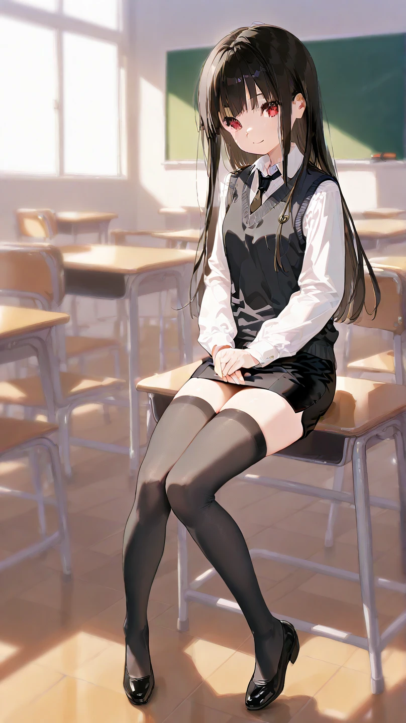((Masterpiece, Best Quality)), 1girl, Alone, Futurist Uniform, White and Yellow Uniform, School, Pleated Skirt, Landscape, Knee-Up, Mature Body, Adult Body, Thighs, Irritated Face, Argument, Furious, Argue, Classroom, Plastic Chair, Sitting, Cross-legged, Cross-armed, Clairvoyance, Sideways, From Directly Overtop, Indoors, Shiny Skin, Mature Body, Colossal Tits, Streak Black Hair, Cue & Blade Long Hair, Disheveled Hair, hair scrunchies,hanging, looking at camera, indoors, long skirt, semi-high slippers, high sandals, fluttering bangs, ahoge, different hairstyle, long hair, two-tone black and white hair, black and white hair, split color hair, light mix gray hair and brown hair, colorful hair, gradient hair, chest, white socks, necklace symbolizes twin angels, green eyes, detailed eyes, class chairman, bedroom, angry face, angry face, angry face, closed eyes, frowned, pleated eyebrows, irritated face, close mouth, anger, tsundere, bright light, dark expression, irritated, school, in class, 5th floor,