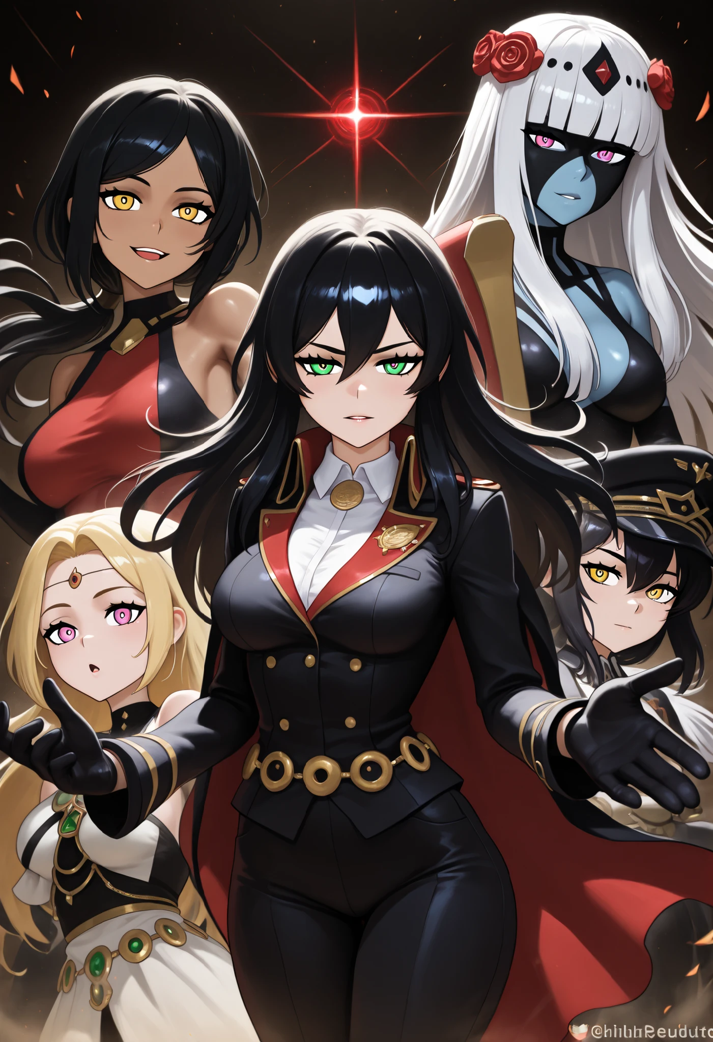Beautiful girl with black hair , olhos rosas, (Ashley) sorrindo, olhar sedutor, gotica, biquine e sem roupa
