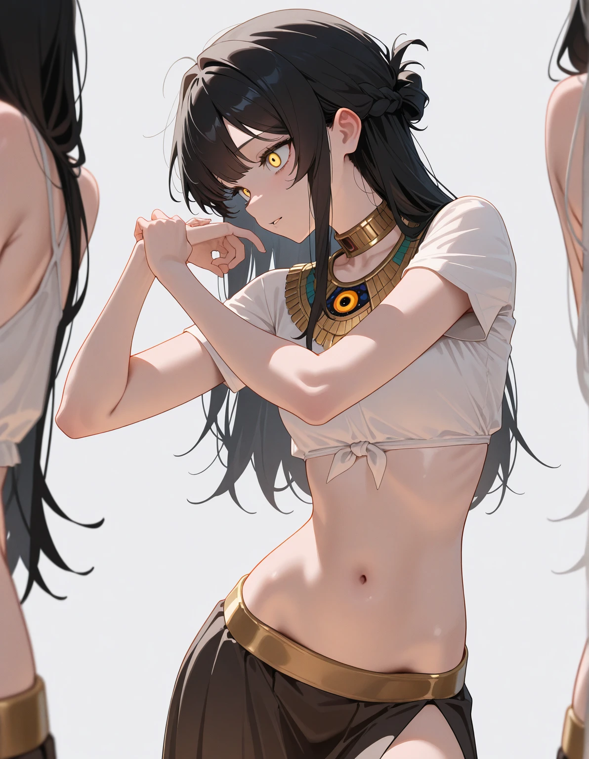 6-year-old native american boy, cute, long brown hair, tan skin, shirtless traditional native american loincloth outfit, digital painting