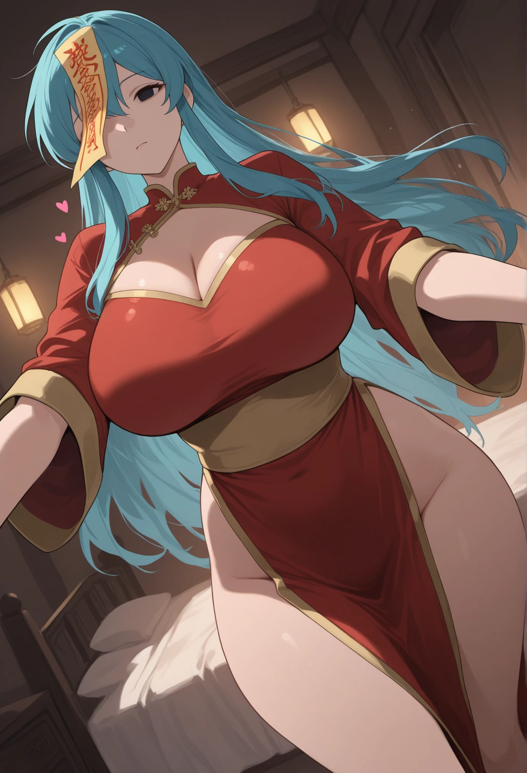 Lian, light blue hair, hair stick, bangs, blue eyes, solo, smiling, standing, upper body, hips, bare shoulders,purple thighhighs, red dress, gold jewelry,armor,gloves,circlet, cleavage, red and gold royal castle, gigantic breasts, (best quality, masterpiece, beautiful and aesthetic:1.2, highest detailed face, perfect face,) eyes, perfect face,expressive eyes,
looking at viewer, in the center of the image,(Upper_body),(Focus on her face),
official art,extremely detailed CG unity 8k wallpaper, perfect lighting,Colorful, Bright_Front_face_Lighting,shiny skin,
(masterpiece:1.0),(best_quality:1.0), ultra high res,4K,ultra-detailed