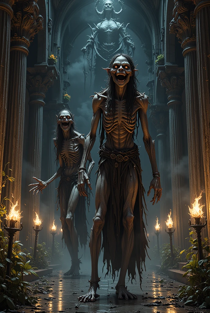 Make an alien race, as if he were a zombie, with futuristic clothes and equipment. an old and necrotic witch. your skin is green and rotten.