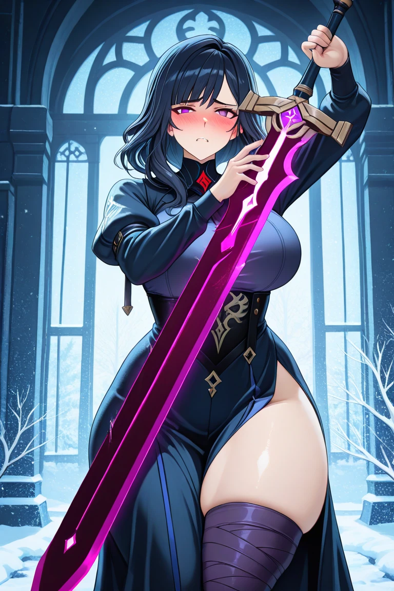 Outrageous resolution+++、​masterpiece++、top-quality++、ultra-definition++、ultra-definition++、4k++、8k++、from side、（Background Focus）++、Sexily dressed woman casts a spell of a black knight with huge breasts fluttering a red scarf with flame eyes fighting with black armor and black sword and purple flame on a moonlit night destroying a city、Rune of a black knight with huge breasts who wears purple flames on a moonlit night with black armor and black swords, and a red scarf with flame eyes.、The magic of a black knight with huge breasts who wears purple flames on a moonlit night with black armor and black sword and red scarf with flame eyes、A black knight with huge breasts who wears black armor, black sword, purple flame on the moonlit night flying above and fights with a red scarf with flame eyes、Brown-skinned, muscular busty mature dwarf living in a volcano wears a blacksmith apron and wields a blacksmith hammer、A goddess of a huge breasts black knight who wears black armor and black sword and purple flame on a moonlit night and wears a red scarf with flame eyes、detailed fantasy art、fantasy art style、Blake Brown skinned muscular big breasts mature woman dwarf living in beautiful ancient volcano wears blacksmith apron and wields blacksmithing hammer witch、A queen of black knights with huge breasts who wears black armor and purple flames all over her body on a moonlit night and wears a red scarf with flame eyes.、Fantasy Art Behans、A black knight sorcerer with huge breasts who wears black armor and black sword and purple flame on a beautiful moonlit night and wears a red scarf with flame eyes、A black knight sorcerer with huge breasts who wears black armor and black sword and purple flame on a beautiful moonlit night and wears a red scarf with flame eyes、Colossal breasts black knight shards fluttering with red muffler with flame eyes fighting with full body black armor and black sword and purple flame on a shiny floating moon night、A huge breasts black knight magic circle t