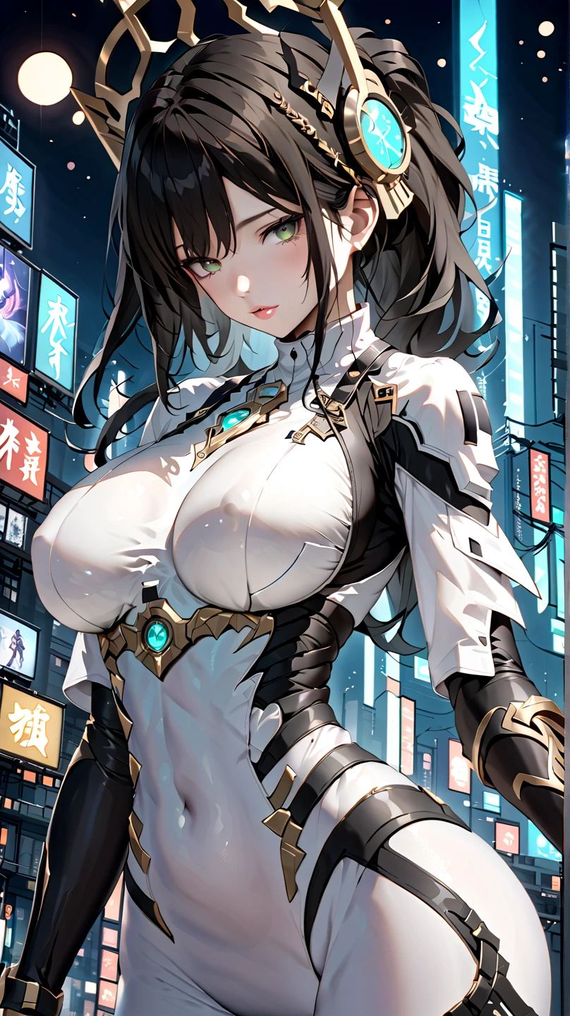 (masterpiece, top quality, super high quality, super high detail, beautiful hair, beautiful eyes, perfect face),
Short twintails hair, black hair, very baby face, droopy eyes, heterochromia, PINK EYE, ORANGE EYE, very huge breasts, 145cm tall girl breathing hard and entranced looking at huge penis stuck in her face, underwear