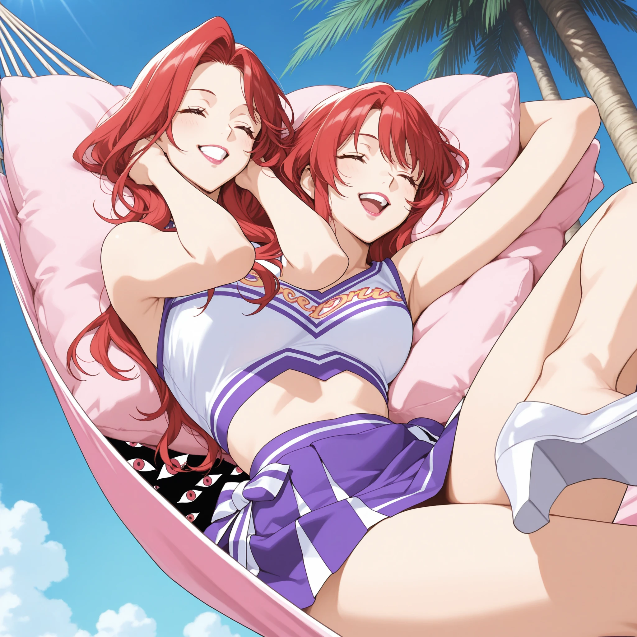 MLPDAZZLE, from above, lie on back, looking up at viewer, spikes, (bikini, sun, glowing red eyes, Orange hair, summer, beach, sea, :1.4), Smile, blush, thin body, Thin leg, (Best Quality,4k,8K,high resolucion,Masterpiece:1.2),Ultra-detailed,realisitic:1.37,Vivid colors,studio lit, Huge hair, Abundant hair, ldisheveled hair, Messy hair, nude, solo, lying on back, legs spread, pussy, anus, nipples, navel, looking at viewer, score_9, score_8_up, score_7_up, score_6_up, score_5_up, score_4_up, (mother and dad:1.5) ((both having sex)) ((standing and carrying sex position))