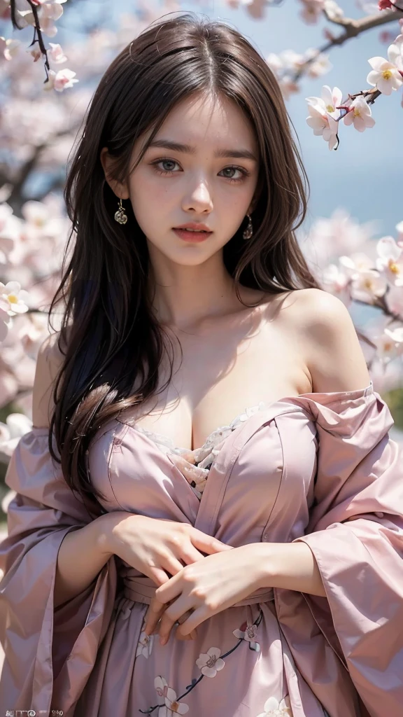 japanese woman 24age muste piece、highest quality、real、Super fine、Fine、High resolution、8K wallpaper、perfect dynamic composition、Beautiful eyes in every detail、kimono、off shoulder、cleavage、whole body、C cup、nude、underwear