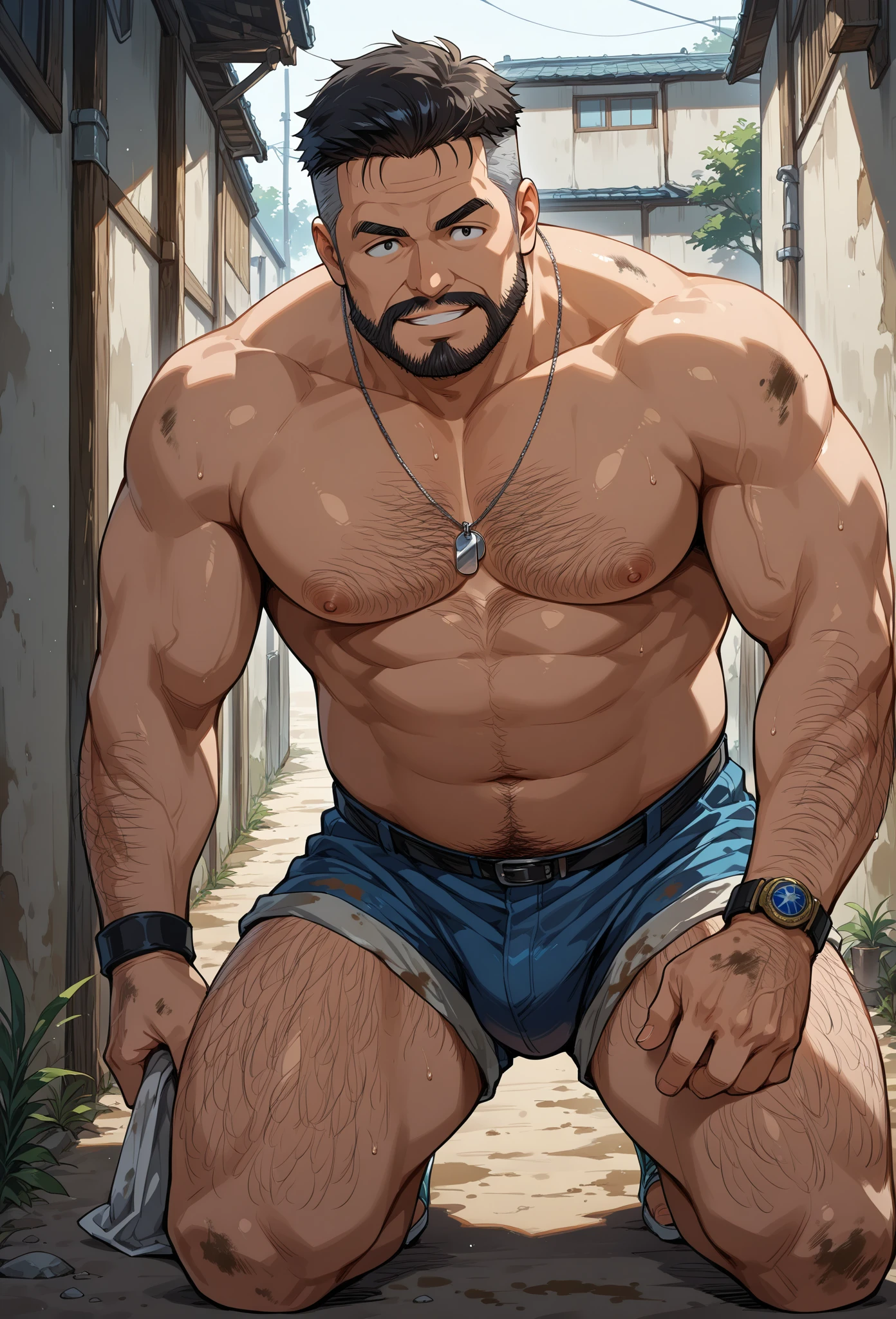 (handsome mature man plump chubby morbid extremely thick thighs bulging belly fat), older man, gray hair, white man, ( wearing,boots,stubble,police chief,bage,beard,old man,indoors,necktie,sitting,spread legs,), bulge, detailed glade on clothing, (fat and corpulent: 1.3), full beard very long, looking at the viewer, handsome man, detailed eyes, symmetrical face, mischievous smile, robust, mustache, longer hair, his body is lying sideways on the floor, front view.
((genital Masculino glande peniana tamanho anormal, phallus size gigantic phallus super long phallus inclined fallen, dropped balls)),
sensualizing with the hand on the crotch, Acariciando as bolas,
ejaculando exageradamente, Gozando sem limites, Jorrando jatos de esperma da glande peniana,
corpo muito suado, suor extremo no corpo.
Big tongue laughing. Genital Masculino tamanho largo exagerado GG comprido e
norme
.Genital Masculino tamanho grande, genital Masculino tamanho grosso, genital Masculino comprido, Grande porra, Gozar muito, Goza ),