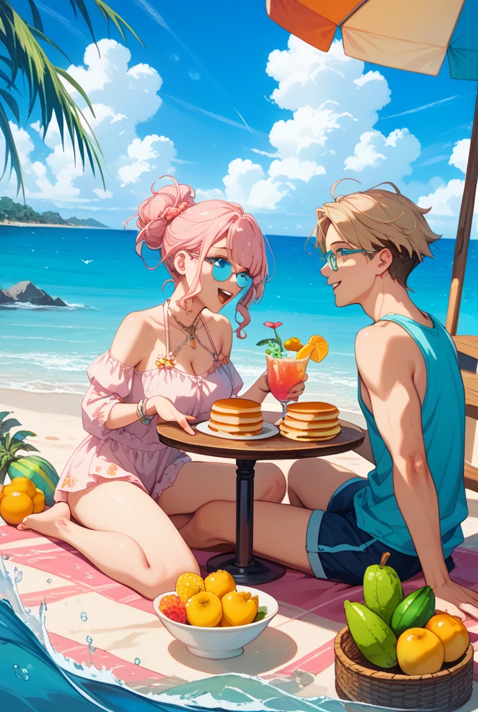 cute boy holding a strawberry he and a