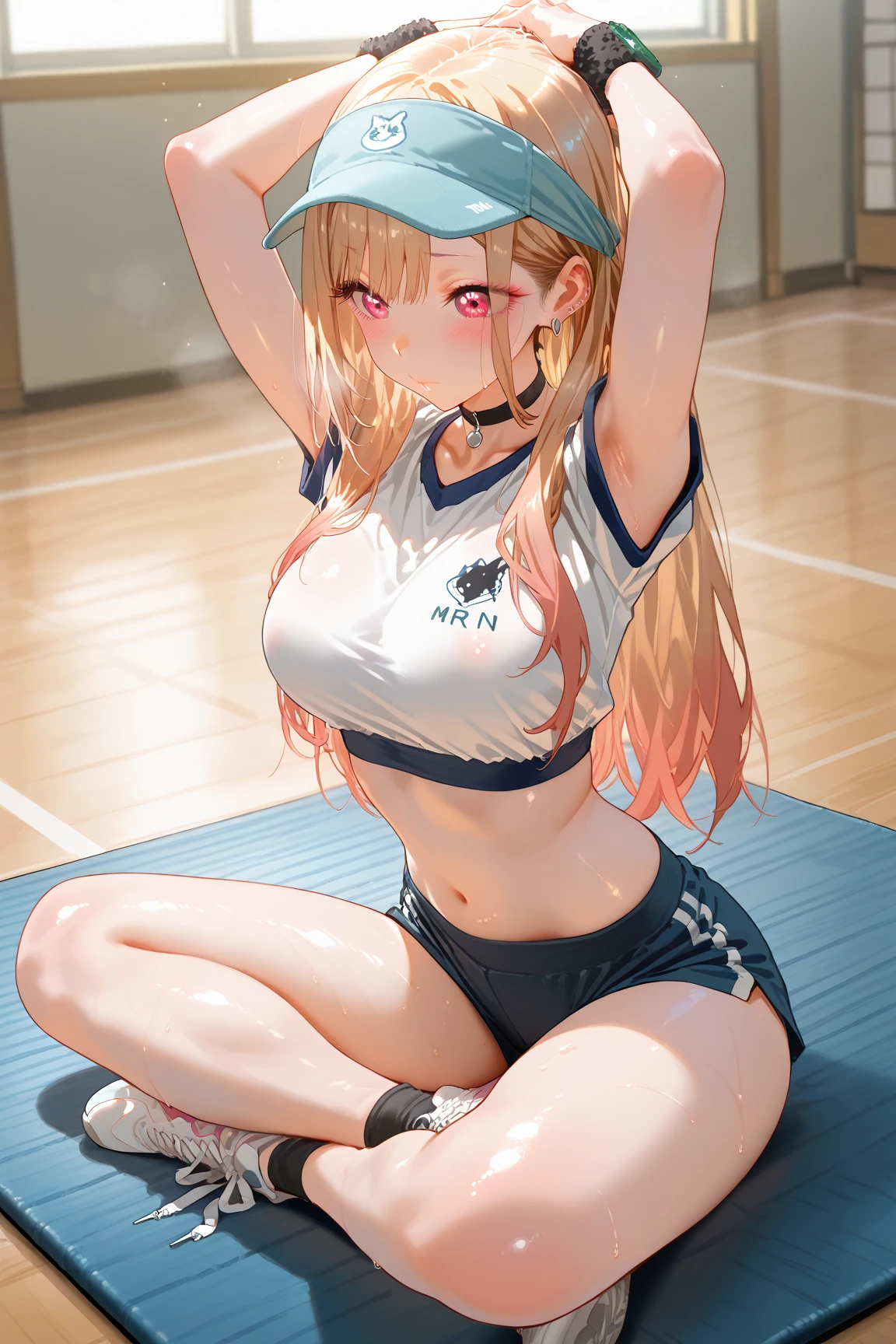 (((yogaofハトofポーズ))、(((yoga)))、Highest quality, 8k, masterpiece :1.3)), whole body, Sharp focus :1人of少女,光沢ofある肌,Sexy pose,Highest quality,Tabletop,shape,Very delicate and beautiful,Hmph,8k壁紙,wonderful,In detail,Official Art,Very detailedなティッカーUnity 8k壁紙,Incredibly ridiculous,Large file size,Very detailedな,High resolution,Very detailed,美しい詳細な女of子,Realistic,X-ray,The queue is full(of,(((セクシーなTraining wear)))、(((Big Breasts)))、(((sports gym)))、胸of谷間 , (Sweat)、((金色of長い髪))、Beautiful belly button、Training wear、Sexy pose、Hairstyle: Long hair、Hand2Book、Kitagawa Marin
