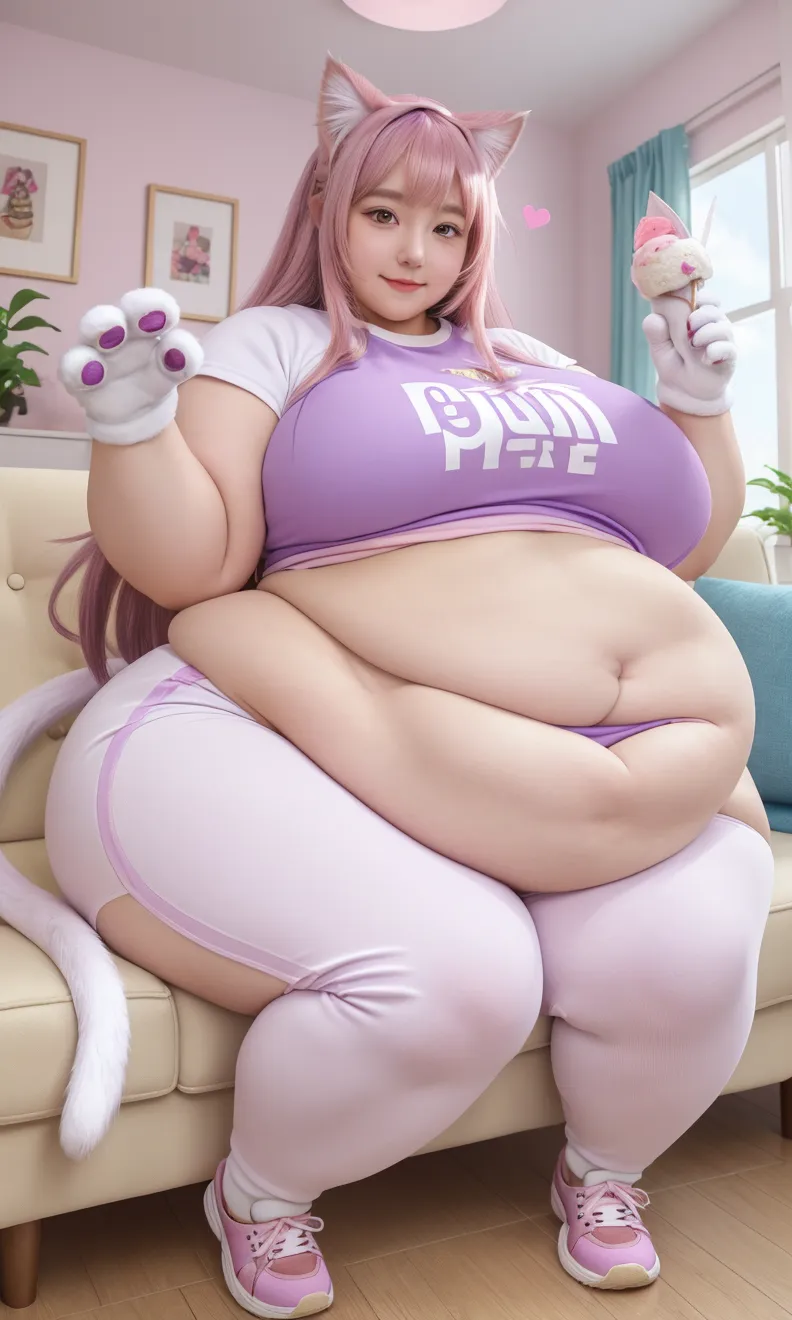 a chubby gamer girl sitting on a chair in a slutty shorts and shirt