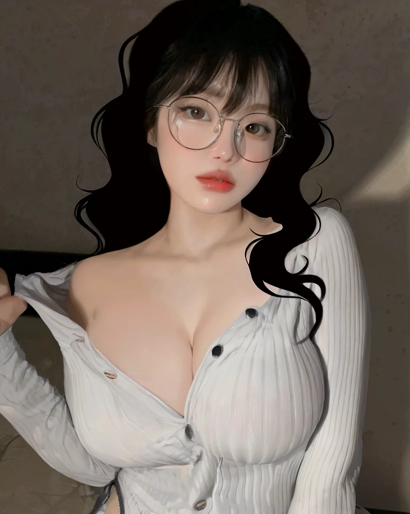 1girl,glasses, red lipstick, big lips, thick lips, plump, seductive woman, erotic woman, (wearing micro bikini), mature woman, huge breasts, massive breasts, beautiful breasts, hourglass figure, huge round breasts ,huge cleavage, looking at viewer, eyes narrowed, smug smile, evil smile, blue eyes, skindentation, ma'am, madame, madam