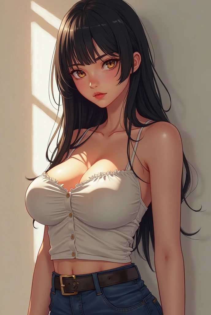 score_9, score_8_up, score_7_up, source_anime,masterpiece,best quality,highres,absurdres,official art,official style,source_anime,anime screencap,anime coloring,megami magazine,anime,animated,explicit, solo,, boa_hancock,long hair, black hair, earrings breasts, in a (((seethru shirt))),(See Through Panties:0.7) , tits, nipple,her face wasand happy