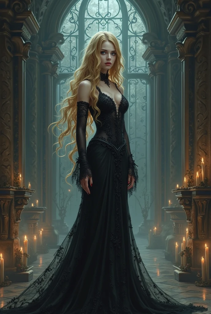 Full-Length High Resolution Vampire Queen Photograph, Emotionally Rich, Artistically Cinematic Saturated Color Candlelit Photo::1
 2 Radiantly Beautiful Blonde Fashionistas, Immaculate Complexion, Sweet Expressive Vibrant Eyes, Detailed Club Wear Dance Fashion::1
 Mood: Sweet Loves Desire, Style: Vampire Future Fashion Fusion, Vibe: Edgy ::1