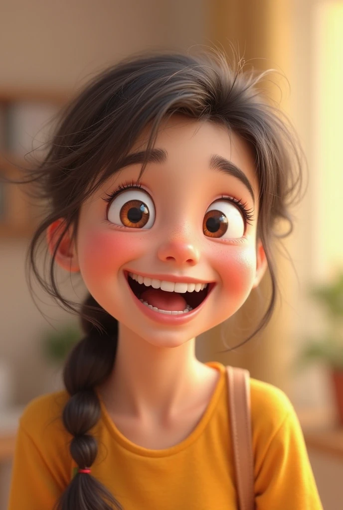Create an girl avatar that says hi