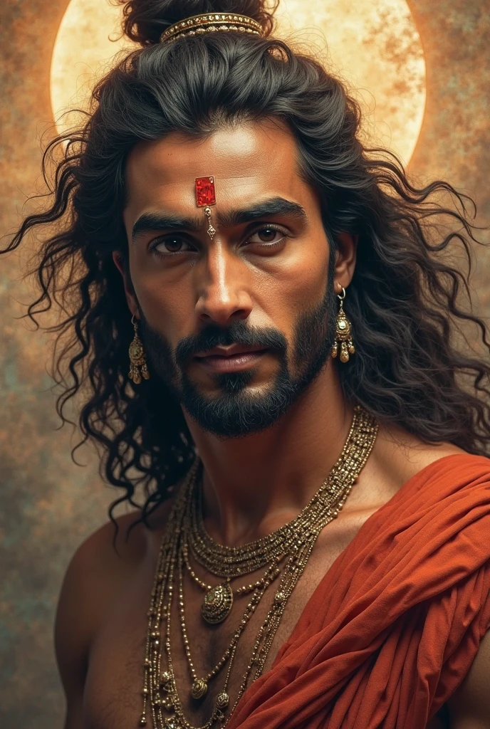 ((best quality)), ((masterpiece)), (detailed), Beautiful indian man , , ancient times , shingar , fair skin