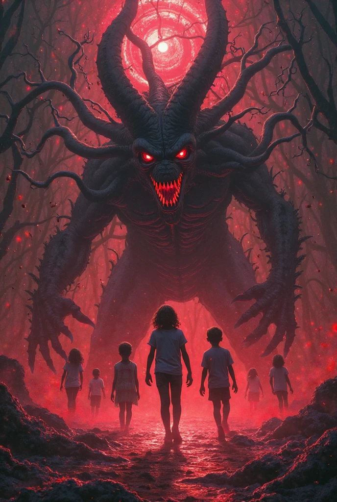 Horror school with students