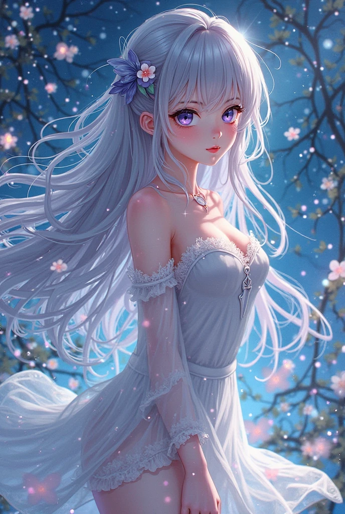 award winning 64k concept art of (black 1girl:1.2) in white majestic open dress standing proudly in the mountains under sakura tree, posing, epic, god rays, centered, (masterpiece:1.2), (best quality:1.2), Amazing, highly detailed, beautiful, finely detailed, warm soft color grading, Depth of field, extremely detailed 64k, fine art, stunning, iridescent, shiny, (light reflections:1.2), (crisp:1.5), silver curls, wind, vibrant, sunlit, (edge detection:1.2), absurdres, by Katie Daisy, impressive, 120mm