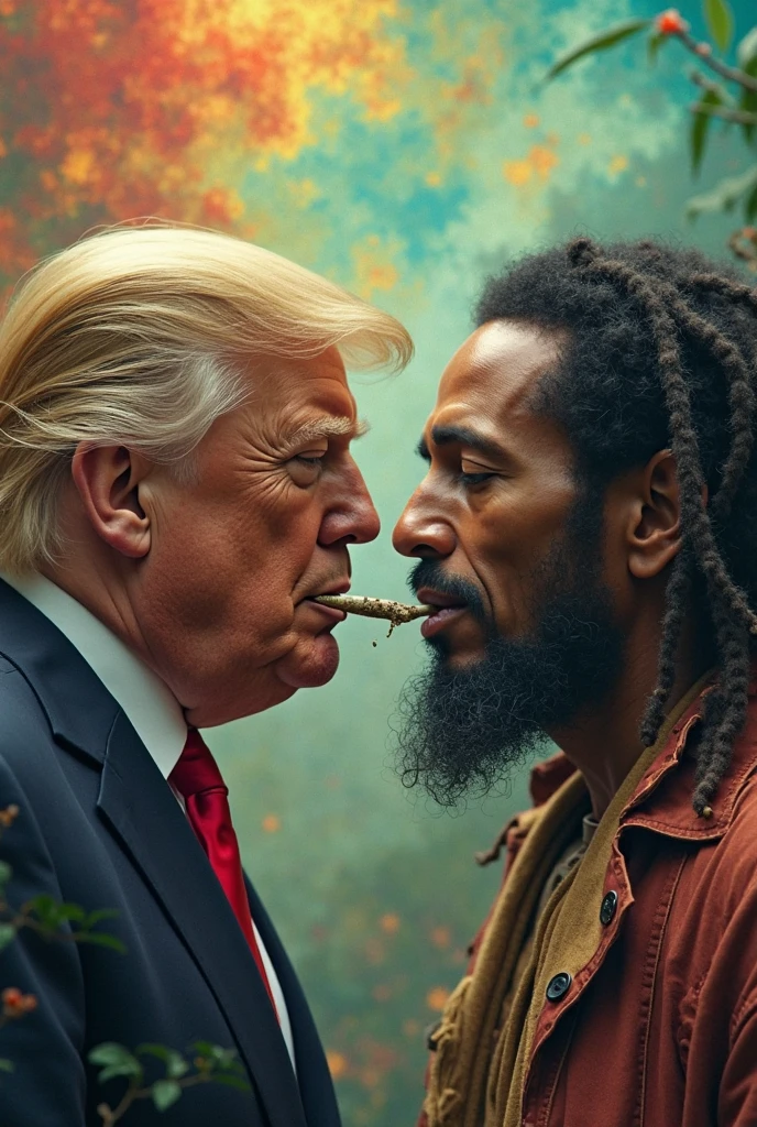 Donald trump feeding george floyd watermelon