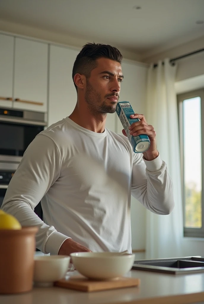 (photorealism:1.2), Thor doing skincare with cetaphil, realistic
