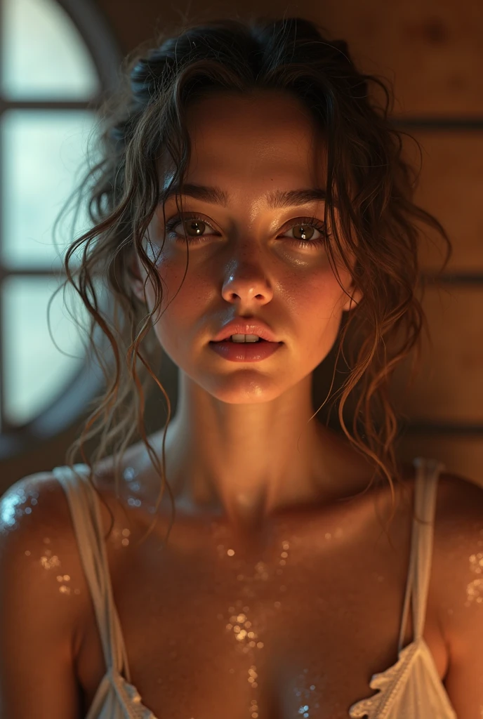 1girl, in laboratory, (18 years old), (Latina), dark skin, wide shot, long wavy hair, orgasm,breasts, (floral sun dress), (Masterpiece, Professional lighting, 16k, 8k wallpaper, raw photo, photorealistic:1.8, ultra detailed, natural lighting, detailed skin sexy pose, open mouth, big lips, night time, magic energy, neon light, orgasm, soaked, sweating, with freckles, crying, screaming