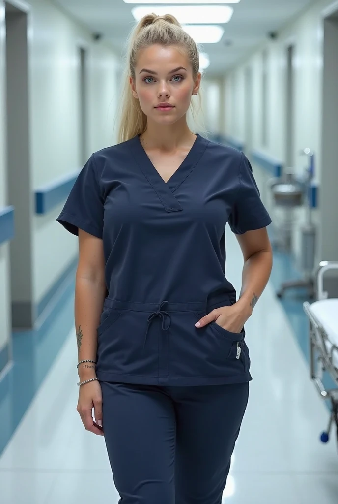 (nurse in a hospital:1.2), (wearing hospital clothes),<lora:naughty_to_nice:-3>, <lora:weight_slider_v2:-0.2> ,(30-year- old norwegian beautiful slender petite woman supermodel),(wide jaw sharp jawline),(long wavy thick blonde hair), (perfect oval large eyes that gazes at the viewer), beautiful detailed face, hazel eyes, (blonde hair ponytail), (attractive young woman:1.3), (thick amazing hair), (seductive:1.1), (blushing:1.1)