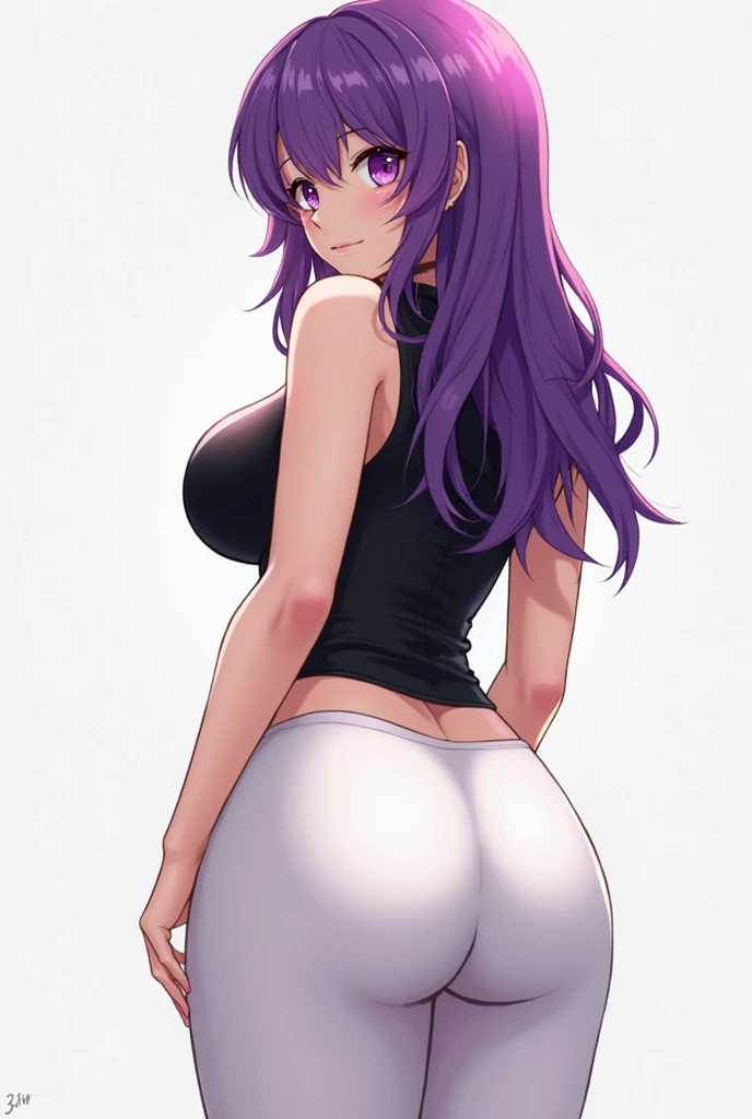 score_9,score_8_up,score_7_up,score_6_up, fern, long hair, purple hair, bangs, purple eyes, full body, solo, white panties, white bra, naughty face, bedroom setting, bent over