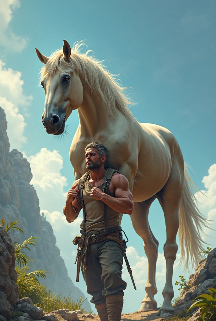 majestic male centaur, ramdomany place, chubby, big hooves, bright white fur, white hair, anatomically correct centaur, docked tail, human face, human nose, human eyes, equine hips, thick thighs, raised tail, holding the tail, epic skin, epic fur, hyperrealistic, hyperrealistic skin human, hyperrealistic skin, hyperrealistic human nose, hyperrealistic human body human, hair hyperrealistic, hyperrealistic face,