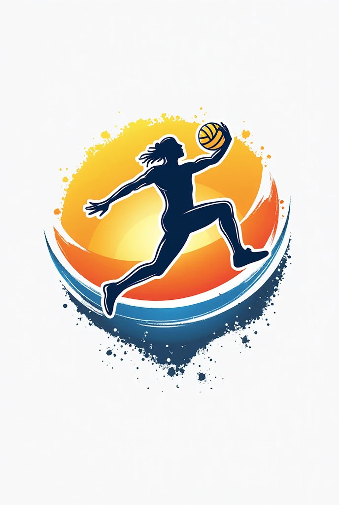Volleyball and Nepali flag gradient colour logo 