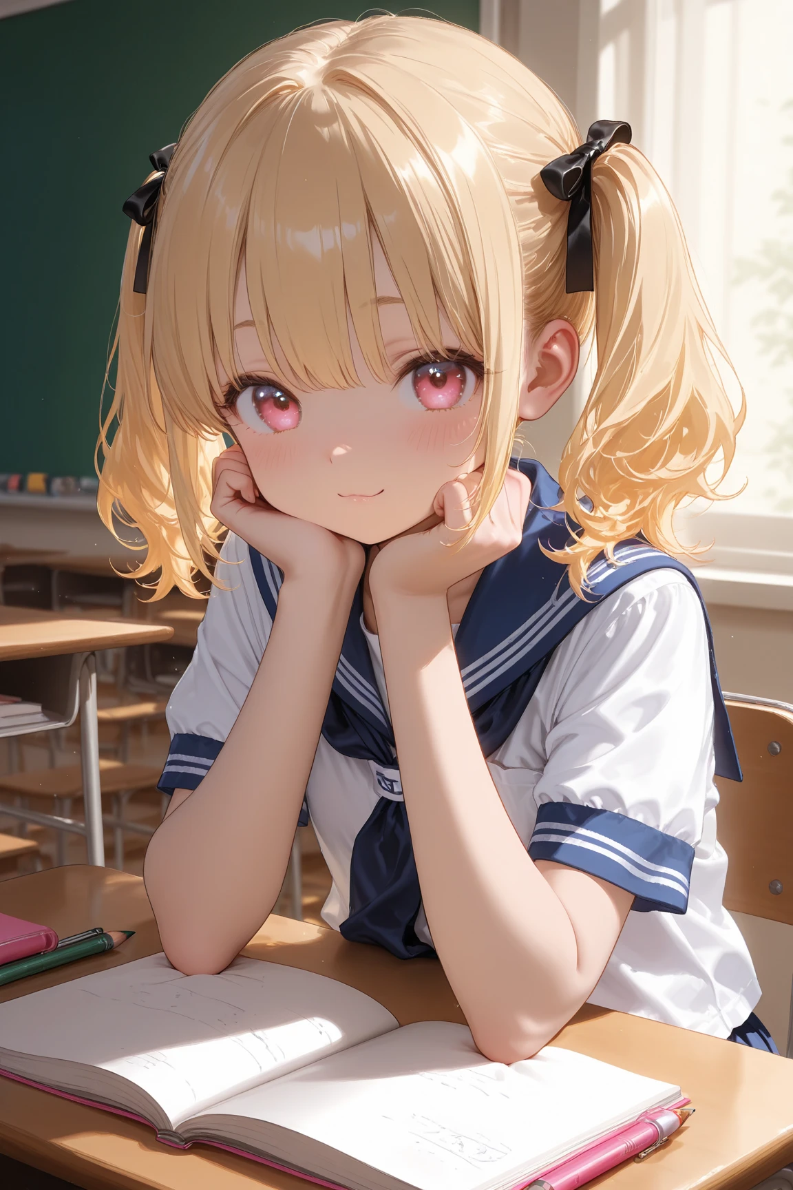 Highest quality,Highest quality,One girl,One boy,((((10 years old)))),Flat Chest,orgasm,blush, Sweat, Sakurai Momoka,Blonde,White Sarah Outfit,Navy Blue Skirt, Not a pleated skirt,whole body,classroom, Grey pantyhose、Flipping up a navy blue skirt、Spread your legs