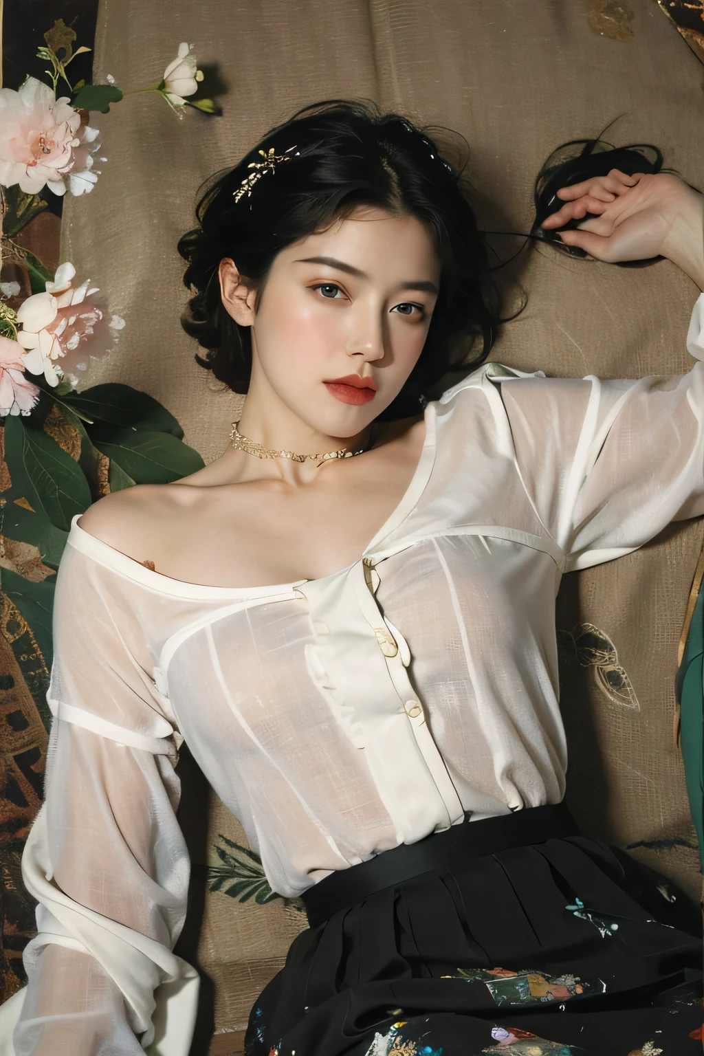 (Masterpiece, absurderes, Highly detailed:1.3), dream-state, Digital painting beauty, (Sitting, mature, Slim, Slender,) view the viewer, (Masterpiece), (Best quality:1.2), absurderes, Intricate details, skin indentation, cleavage, Huge breasts, (Highly detailed skin:1.2), (author：Alphonse Mucha Echo Chernik Megan Laura Cho Bingqiang), Sharp focus, Soft and colorful, Centered, symetry, picure, Intricate, voluminetric lighting, Beautiful, rich deep color, Ultra detailed, Digital painting, Mysterious magic, Focused, lush colors, Canon Eos 5d Mark IV and Fujifilm Superia X-TRA 400 film, (Extremely detailed oil painting:1.2), Glow effects, godrays, handpainted, Renders, 8K, rendering by octane, 4 d cinema, blender, Dark, Ultra-refined atmospheric 4K, cinematic sensual, Sharp focus, humorous illustration, great depth of field, Masterpiece, colours, 3d octane render, 4K, concept-art, trending on artstationh, Hyperrealistic, Vivid colors, Extremely detailed CG unified 8K wallpapers, trending on artstationh, trending on CGSociety, Intricate, High detail, Dramatic，1girll，Street photography，short denim skirt，（full bodyesbian：1.5）