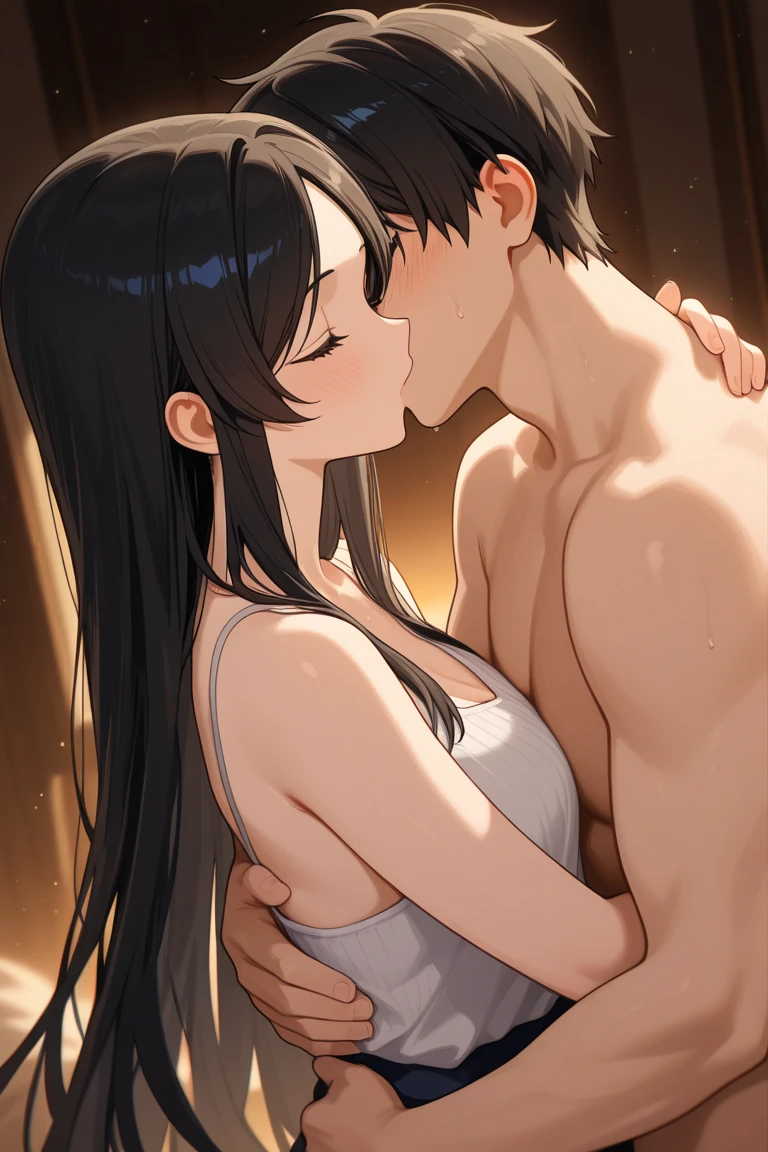 (nsfw:1.0),
(naked),
(barefoot:1.0),
(ash-dark--brown medium-length short bob hair),
(put your hair up:1.0),
Masterpiece, high quality, High resolution, extremely detailed, cute with glowing white skin, eyelashes and cute dark-brown eyes, Jewelry Accessories Anime, gorgeous background-centered composition,
(Best quality, 32K, photos of cute Japanese women),
(Raw photo: 1.0),
(Shower room in the background),
(white、black、Grey-themed interior),
1girl and 1boy,
detailed face and breast,
17 years old,
tall,
(Big Tits 1:1),
(erect nipples:1.2),
(She's a prostitute),
(Sex with a naked man in his 20s),
(The other person is a naked man in his 20s.),
(Intimate physical relationship),
(Intense sex),
(Insert into her),
(Lying on the floor Intense intercourse with a naked man in his 20s),
(Her body is wet),
(There's a lot of soap suds on her body.),
(close your eyes Facial expressions that endure pain)
(Squirting:1.3),
(Love juice overflows from the pussy:1.3),
(peek penis camelto pussy public hair),
(Super dynamic angle: 1.0),
(Close-up :1.0),
(from side),