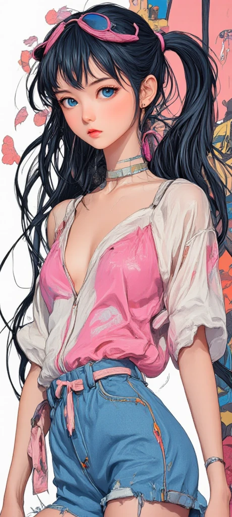 (((masterpiece))), (((best quality))), ((ultra-detailed)), (highly detailed CG illustration), Boa Hancock, (nsfw:1.4), (masterpiece:1.5), Detailed Photo, Sexy, (Best Quality: 1.4), (1girl), Beautiful Face, (Black Hair, long Hair: 1.3), Beautiful Hairstyle, beautiful detail eyes, (realistic skin), beautiful skin, absurd, attractive, ultra high resolution, high definition, (sexually aroused:1.5), Pinkish white skin, cool white light, sexy pose, Beautiful , white background, pink soft white light, Wear a white tank top,