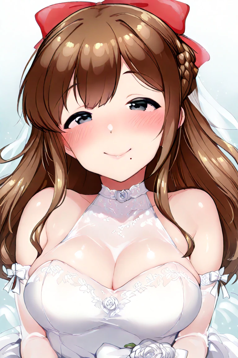 (1 person),(Best image quality, 8k, masterpiece:1.3), Anatomically correct, ((Brown hair bob cut:1.1)),(Swept-apart bangs,), (Cute eyes, Dark Eyes), (Detailed eyes),(Mole under right eye), (thin), (Large Breasts),(Glowing Skin:1.1),(Pale skin:1.2),(Fantasy atmosphere),(look up),Ultra-high resolution, Textured skin, Sparkle Effect, Fantasy,Bright Eyes,high school student,
wedding,church,
Red girdle,Red lace panties,bride,Red Garter Belt,Yellow bouquet,Wedding dress,Off-the-shoulder dress,Gold Tiara,Gold Necklace,
Wet body,Cleavage,Sweat,
Eat white popsicles,Saliva stringing,Food is on the face,
On all fours,