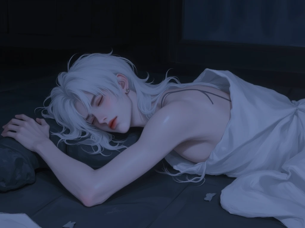 A transparent spirit gently wrapping its arms around an incarnate person who is crying. The spirit emits a gentle aura of comfort as it comforts the person