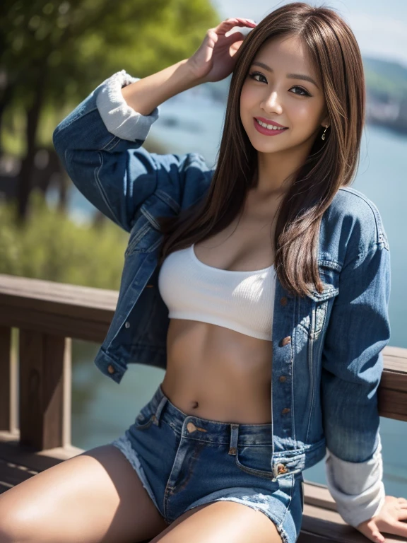 ((The most beautiful woman in the world:1.5))(Costumes that change every time)((Never take off your underwear:1.4))((best qualtiy, 8K, tmasterpiece:1.3)), sharp:1.2, Perfect figure beautiful woman:1.4, Slim abs:1.2, ((Beautiful hairstyles, huge udder:1.2)), (Costumes that change every time:1.5),(In the street:1.5),(((Pull up your skirt, With their own hands.:1.5))),Highly detailed facial and skin texture,A detailed eye,二重まぶた,A sideways glance at the camera,(((Change the color of underwear in one image))),((A sweet smile:1.4)),((The woman in the back is wearing a skirt:1.4))((the udder is only slightly visible:1.4))